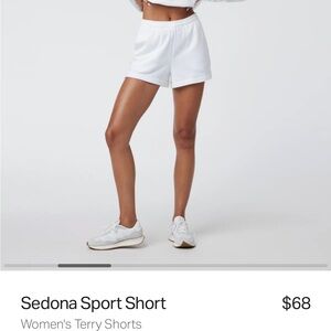 Vuori White Athletic High-Waisted Sport Shorts